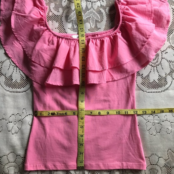 H&M Pink Off Shoulder Ruffle Top - Picture 4 of 7